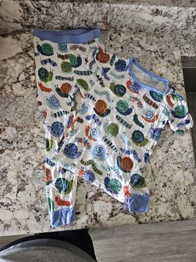 Little Sleepies Snail & Caterpillar Pajama Set Size 4t